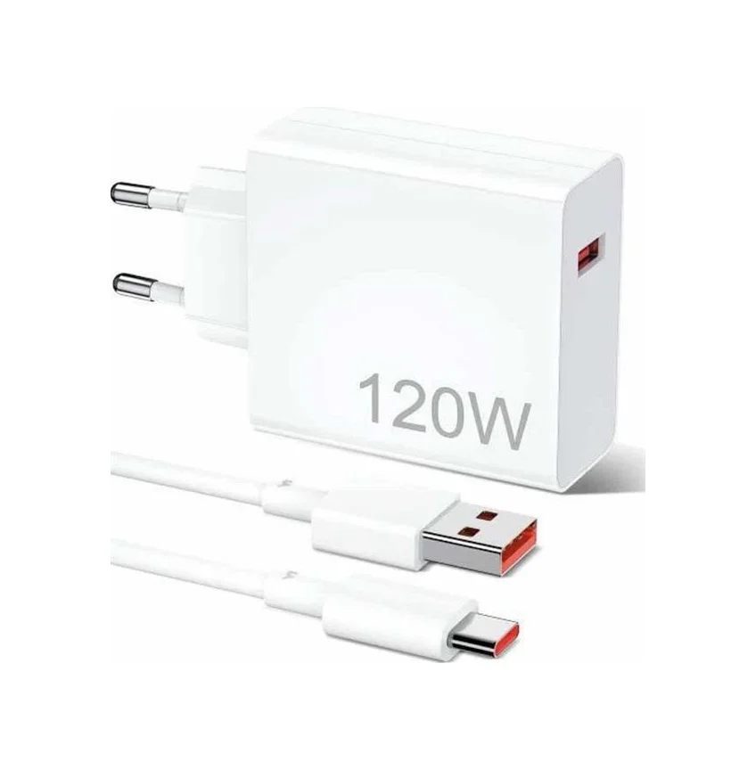120w Şarj Aleti Hızlı Çift Turbo Şarj Aleti Seti Beyaz - Lisinya