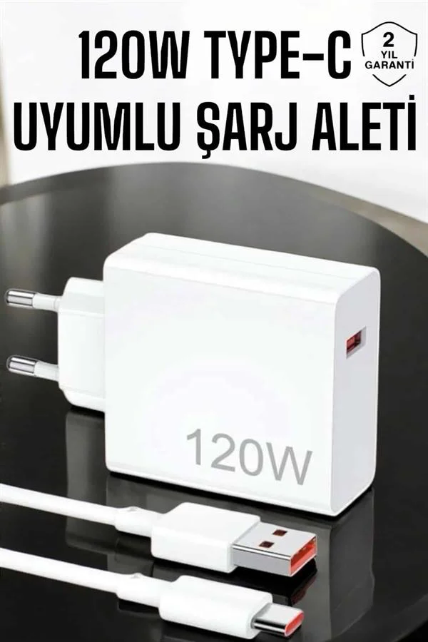 120W Şarj Aleti Type-C Uyumlu Turbo Şarj Aleti Yeni Nesil