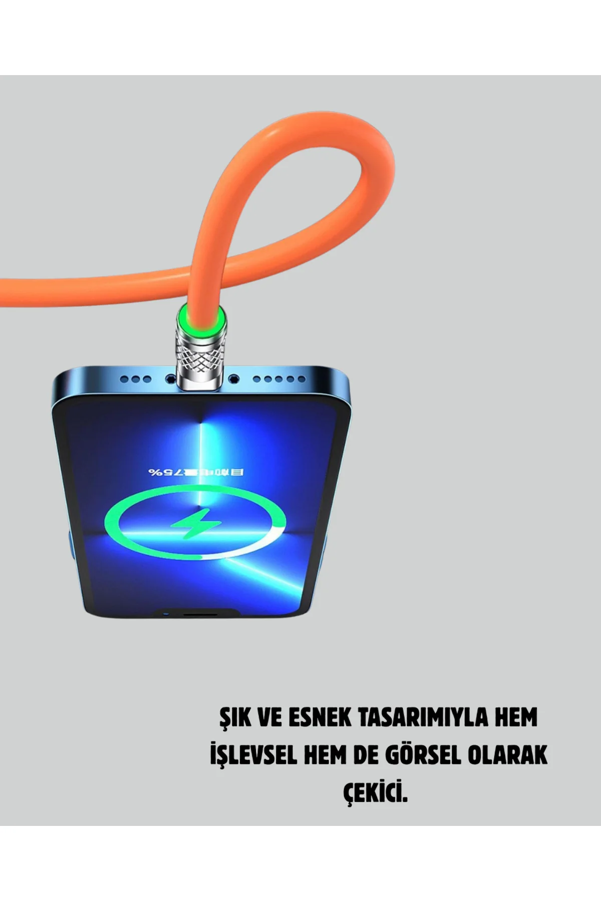 120W Şarj Destekli 3’ü 1 Arada Çoklu Şarj Kablosu – 1.2 Metre