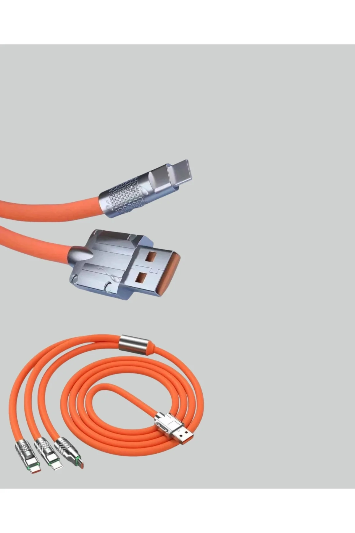 120w Şarj Destekli 3’ü 1 Arada Çoklu Şarj Kablosu – 1.2 Metre