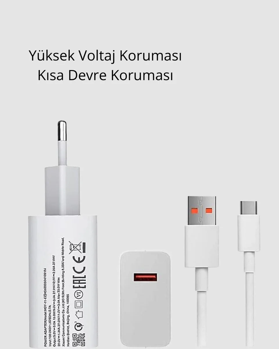 120W Süper Hızlı Şarj Adaptörü – Type-C Kablo Dahil Yüksek Voltaj Koruması