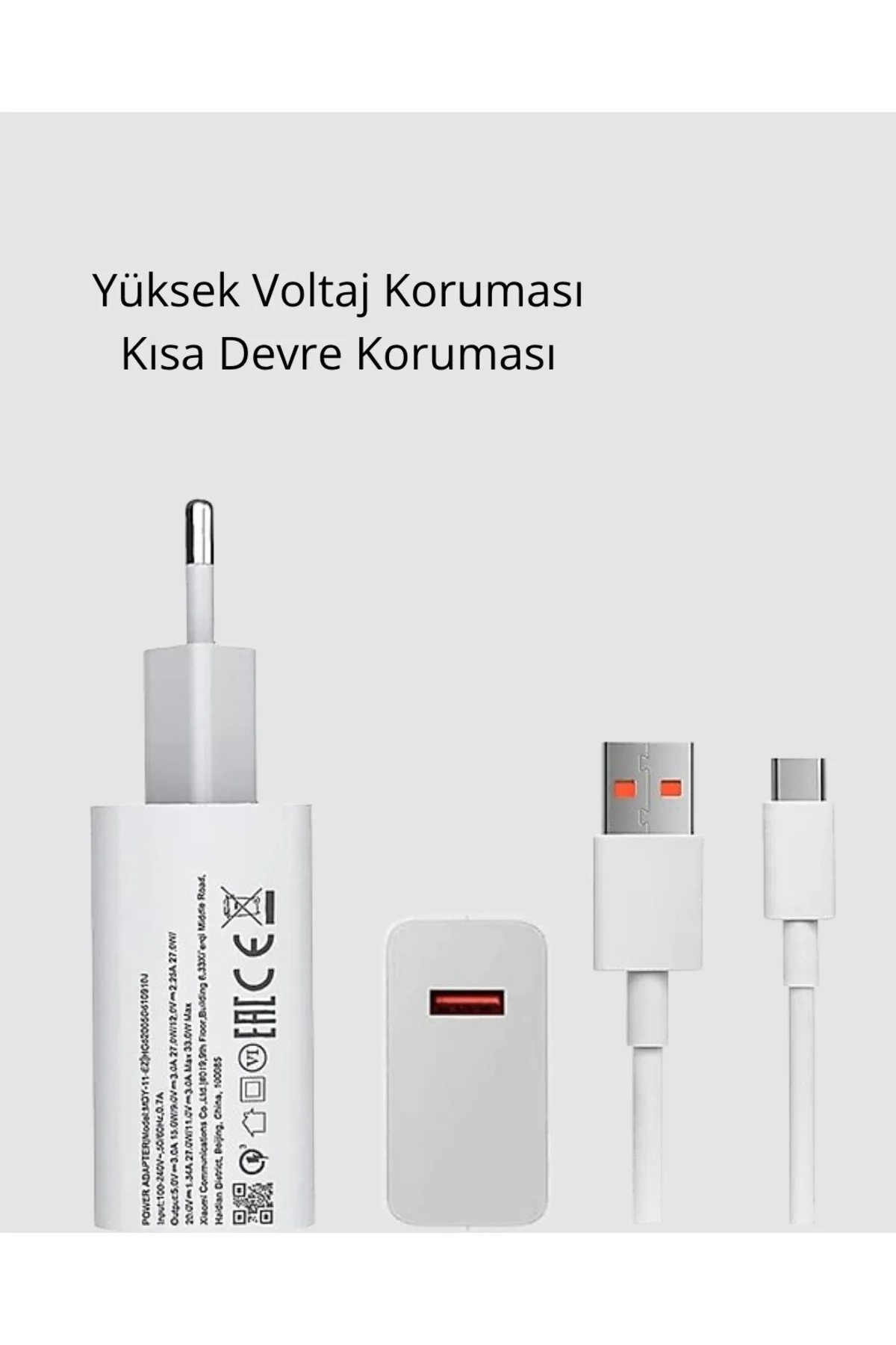 120W Süper Hızlı Şarj Adaptörü – Type-C Kablo Dahil, Yüksek Voltaj Korumalı