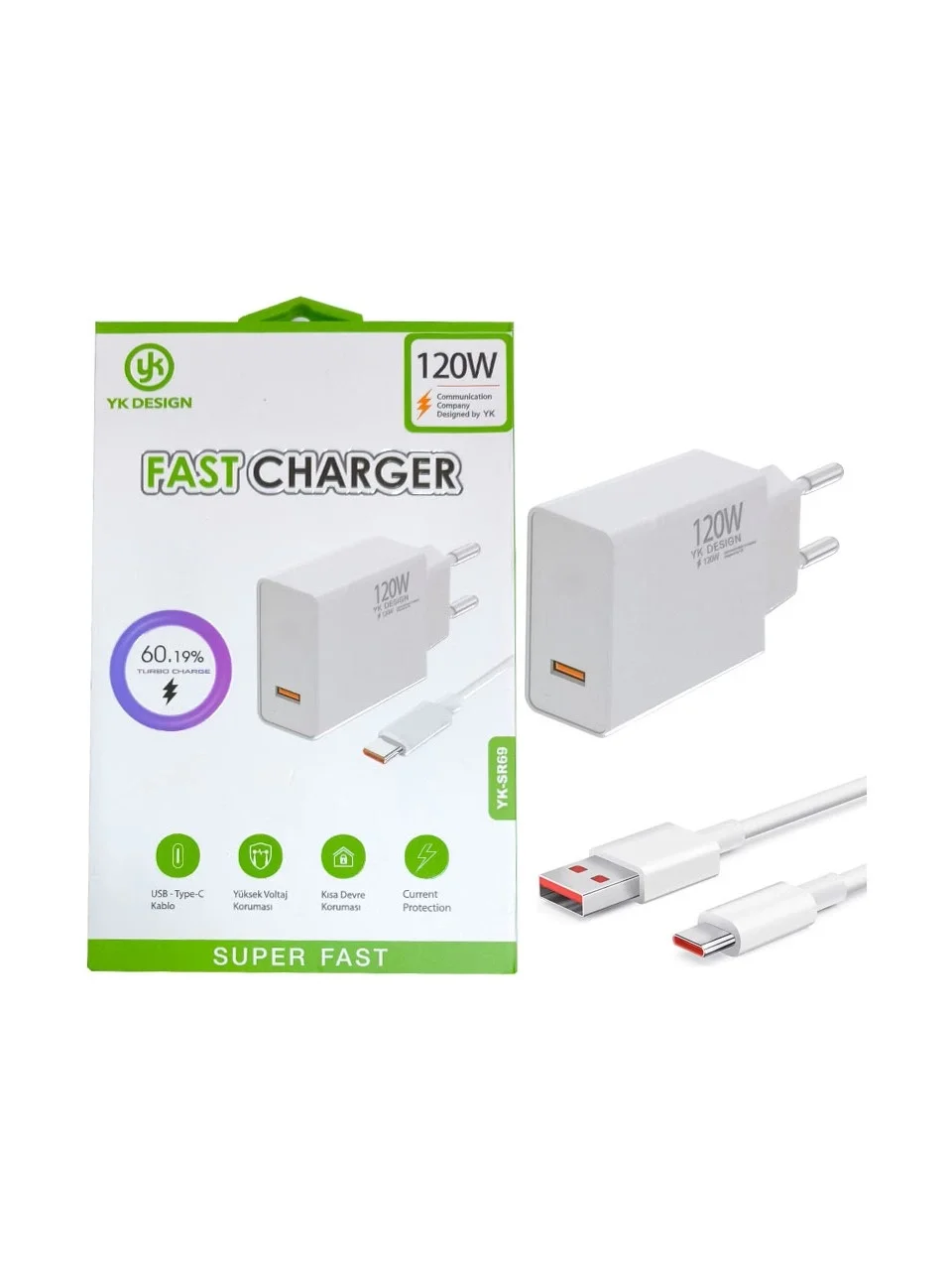 120W Süper Hızlı Şarj Cihazı - USB Type-C (4741)