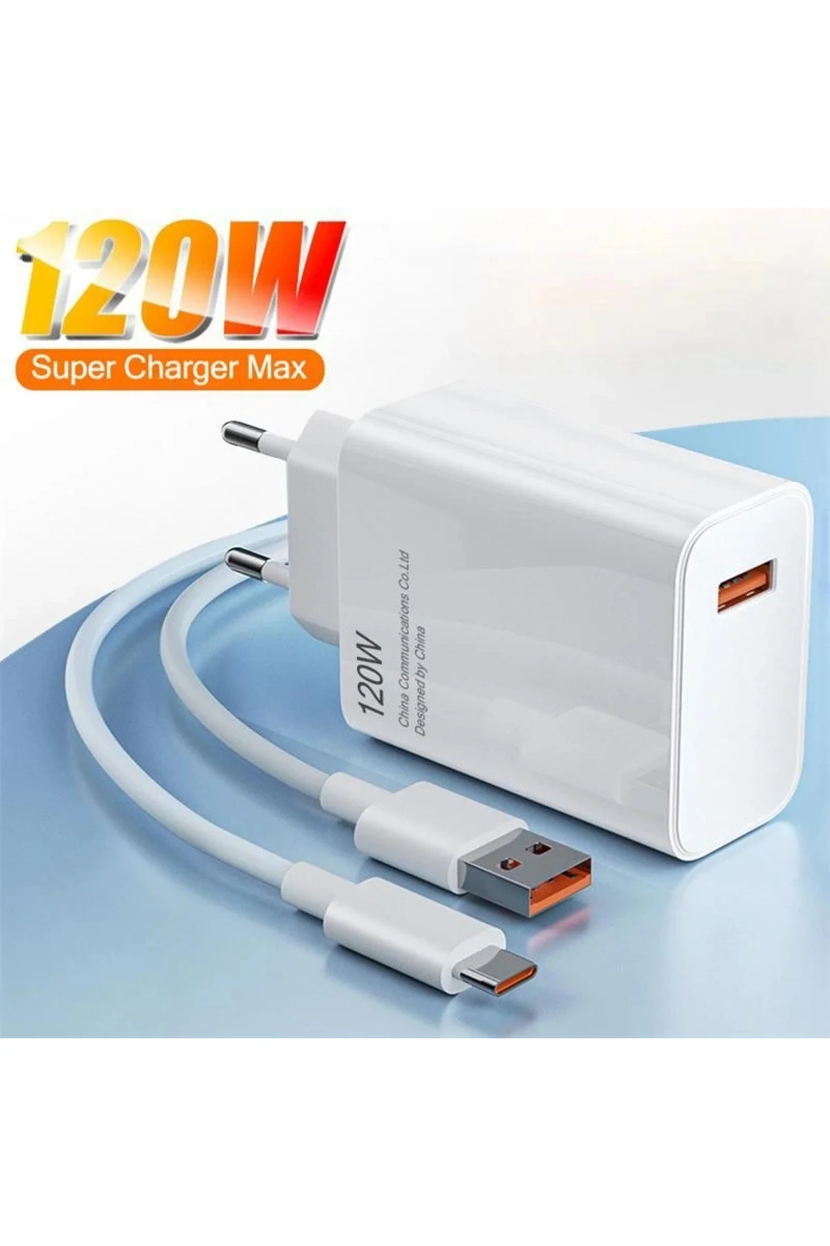 120W Turbo Saniye Göstergeli Hızlı Şarj Aleti Adaptör Kablo Set (