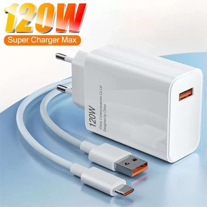 120W Turbo Saniye Göstergeli Hızlı Şarj Aleti Adaptör Kablo Set (MARKASİZ) ( Lisinya )