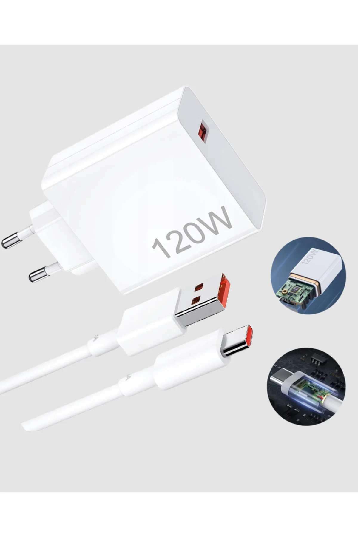 120W Type-C Hızlı Şarj Adaptörü – Akıllı Koruma ve Turbo Güç Desteği