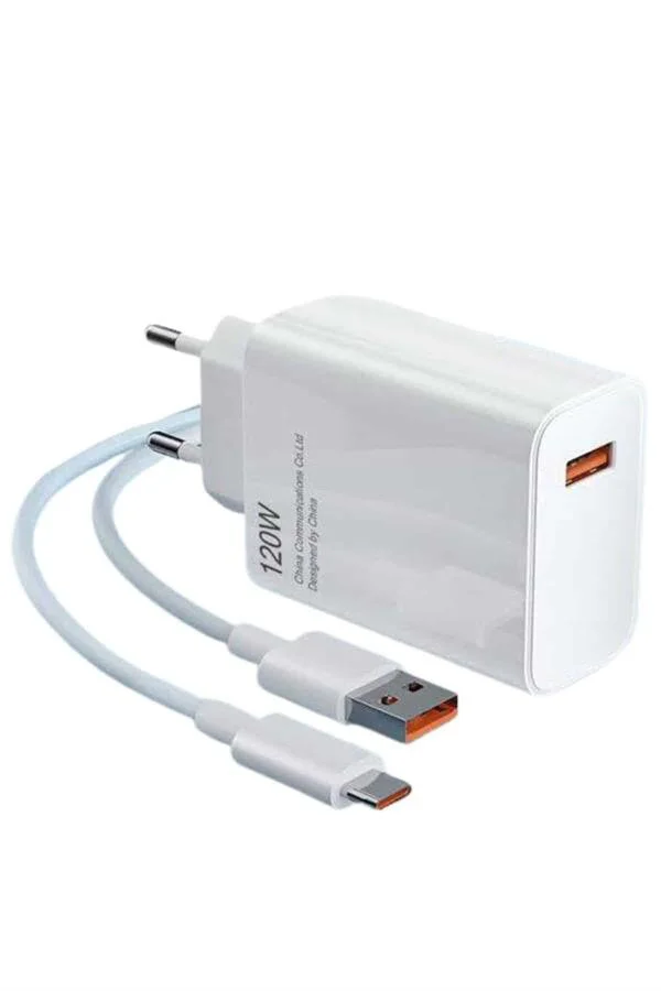 120W Type C Ultra Hızlı Şarj Adaptörü - Beyaz ve Uzun Ömürlü