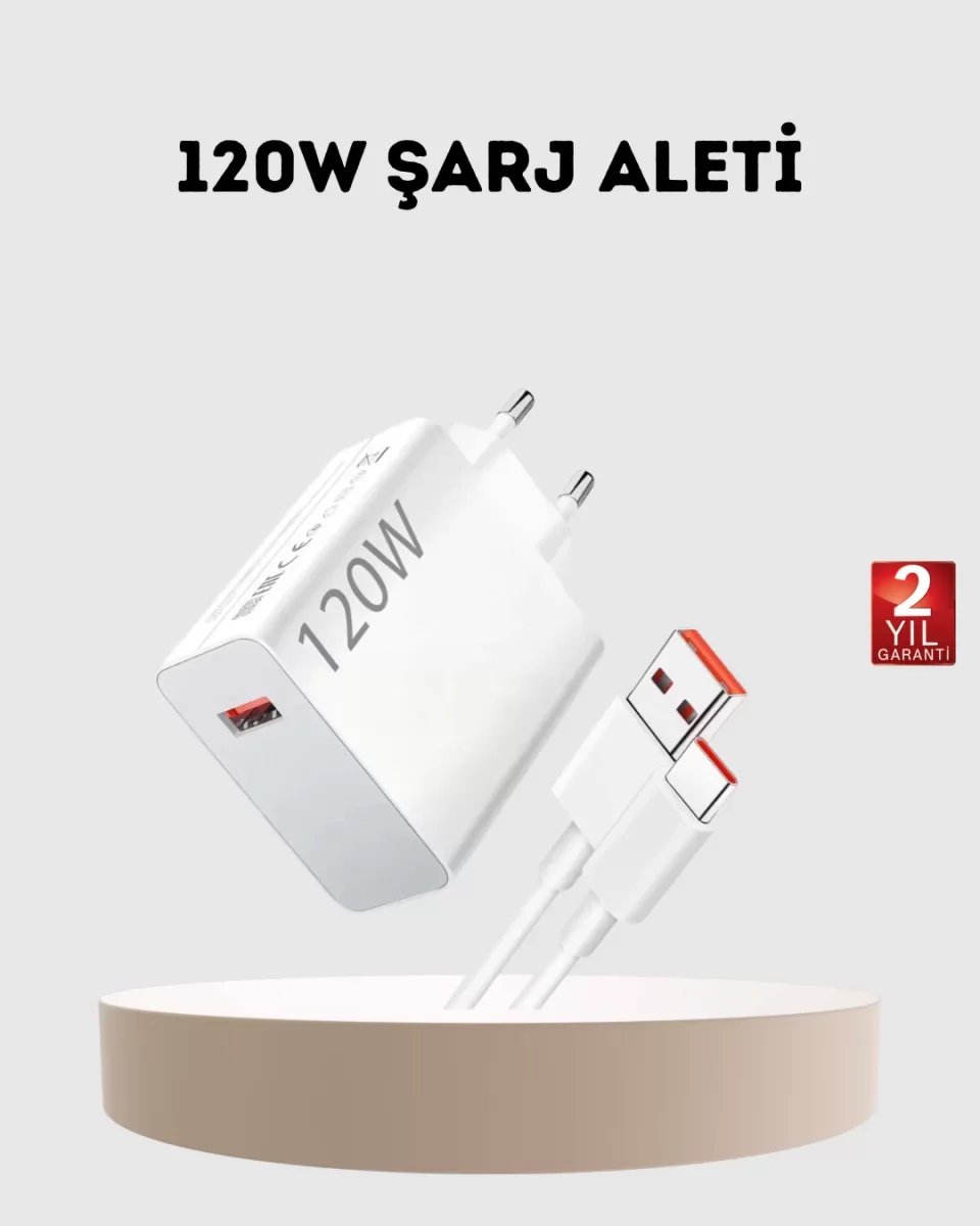 120W USB-C Şarj Adaptörü Süper Hızlı Şarj Güç Kaynağı Seti - Lisi