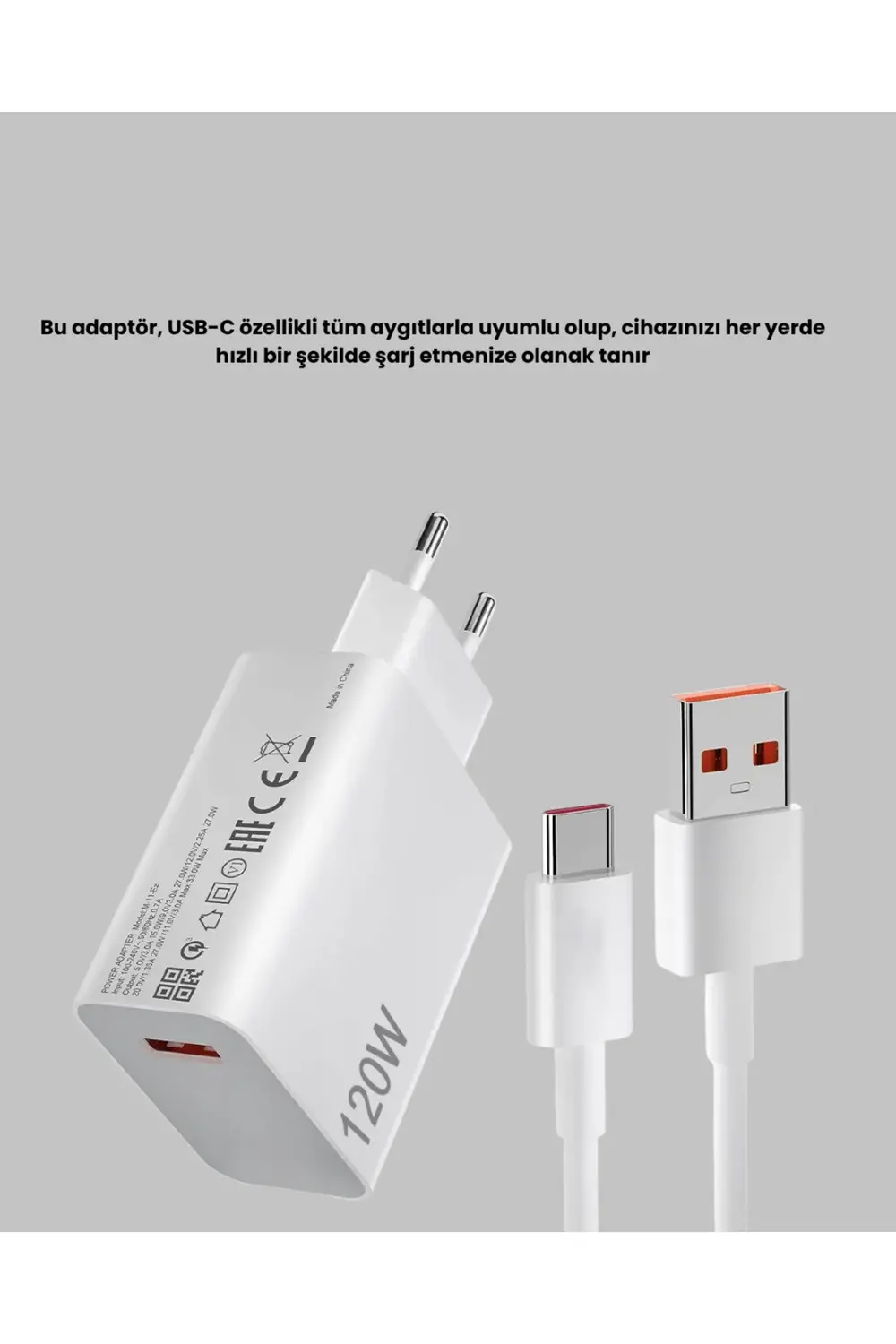 120W USB-C Şarj Adaptörü Süper Hızlı Şarj Güç Kaynağı Seti