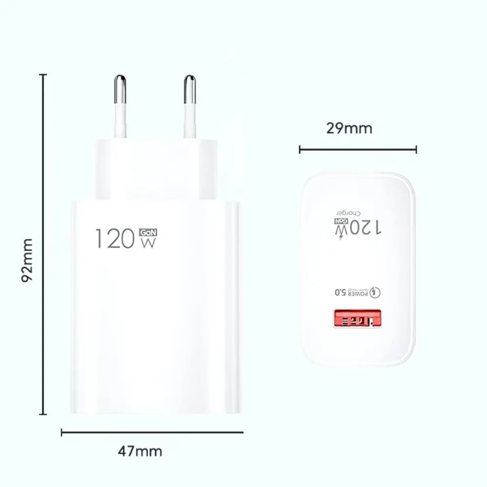 120W USB Hızlı Type C Uçlu Kablolu Şarj Aleti (4741)