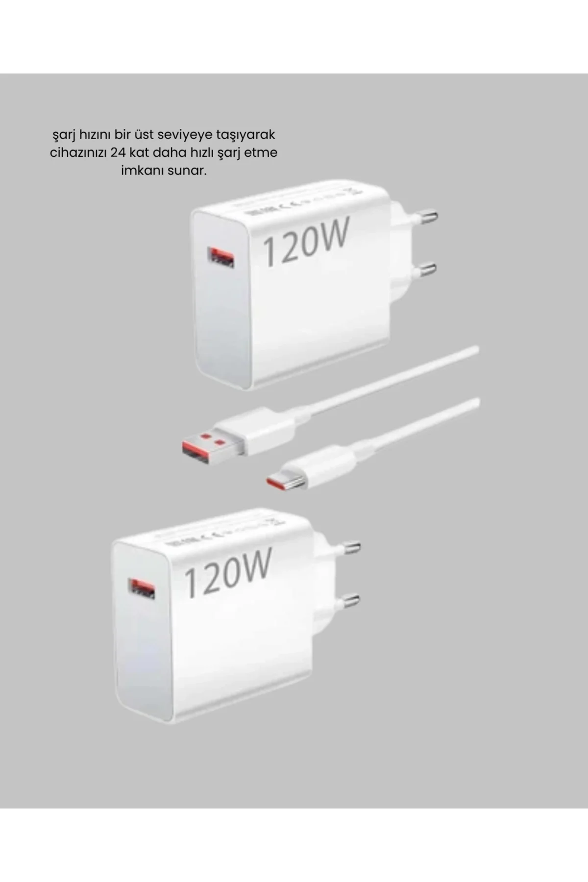 120W USBC Şarj Adaptörü Süper Hızlı Şarj Güç Kaynağı Seti - Görsel 3