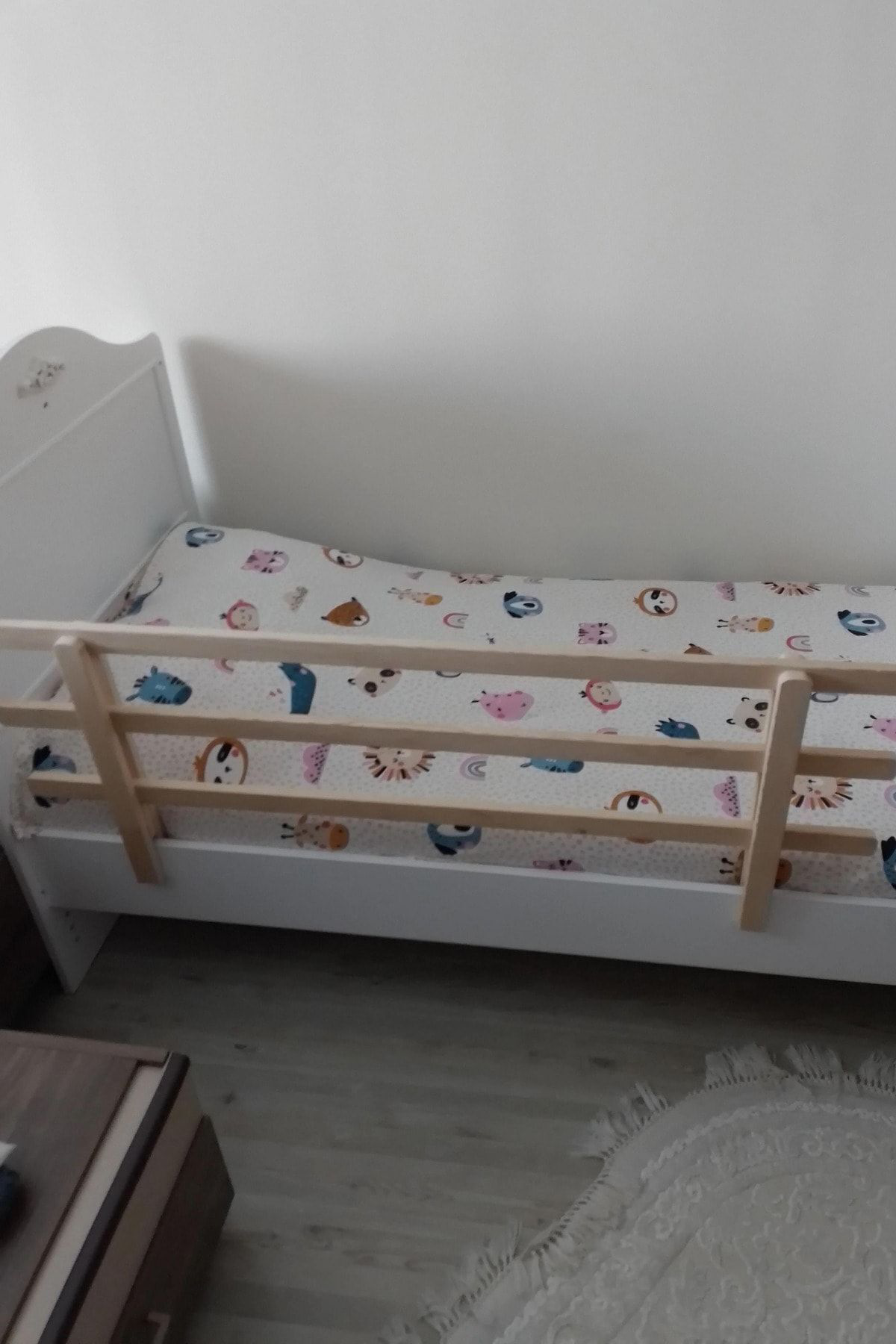 Alyones 120X45 Ahşap Korkuluk Beşik Korkuluğu - Bebek Ve Çocuk Yatak Koru