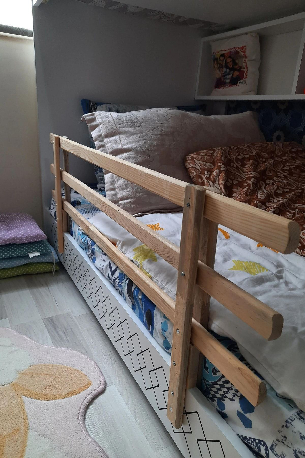 Alyones 120X45 Ahşap Korkuluk Beşik Korkuluğu - Bebek Ve Çocuk Yatak Koru