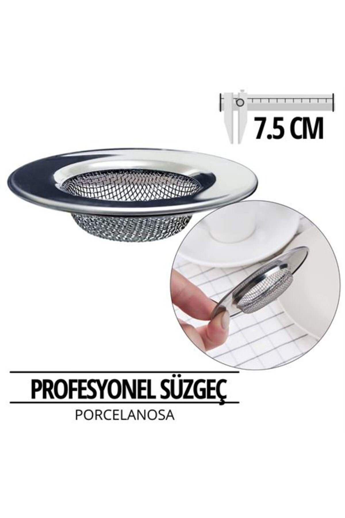 12+2 ADET Profesyonel 7.5 cm Çap Lavabo Süzgeci