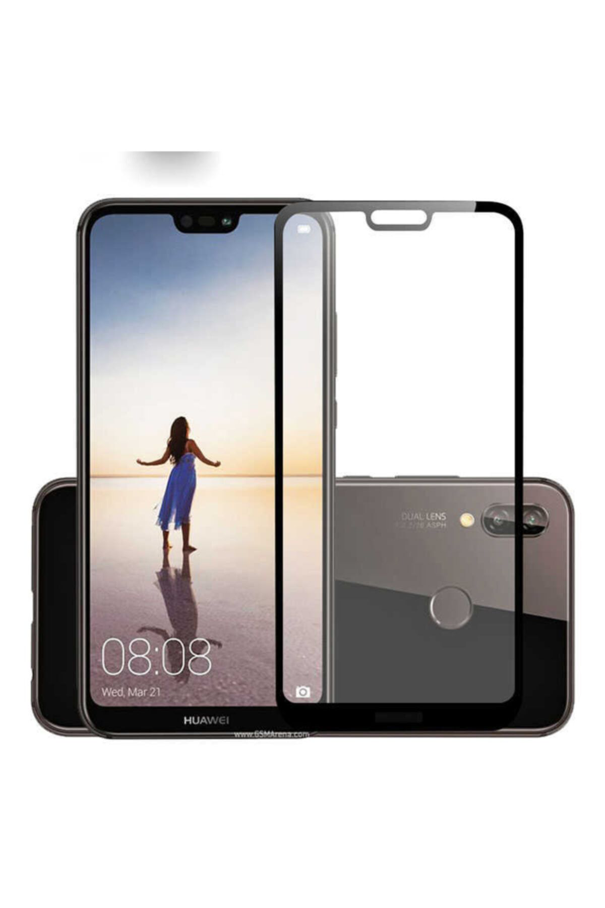 12205 Huawei P20 Lite Kenarları Kırılmaya Dayanıklı Cam Ekran Kor