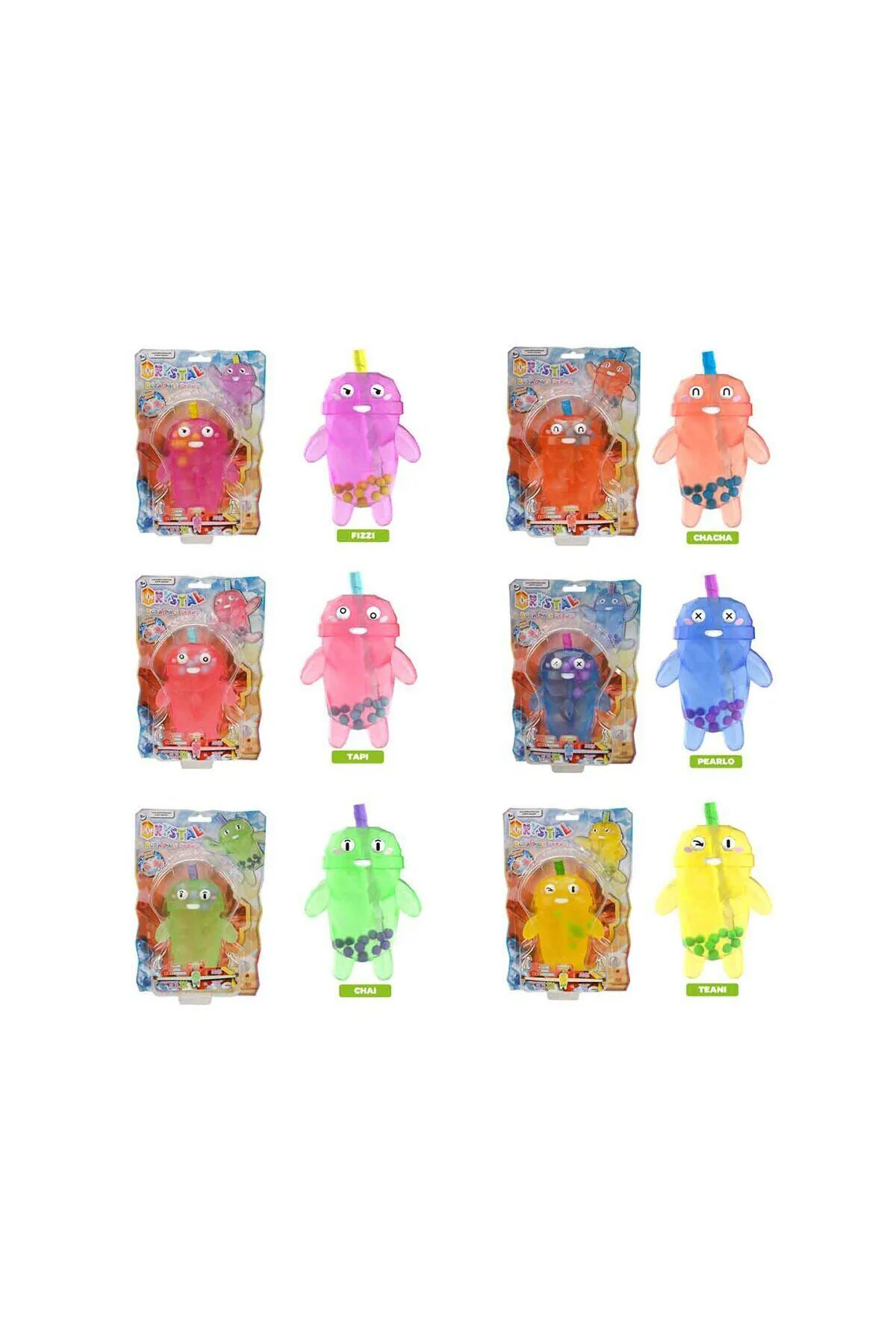 12387 SUN-BTF-FİGÜR BUBBLE TEA CRYSTAL BOBA PALS SERIES 14CM 6A