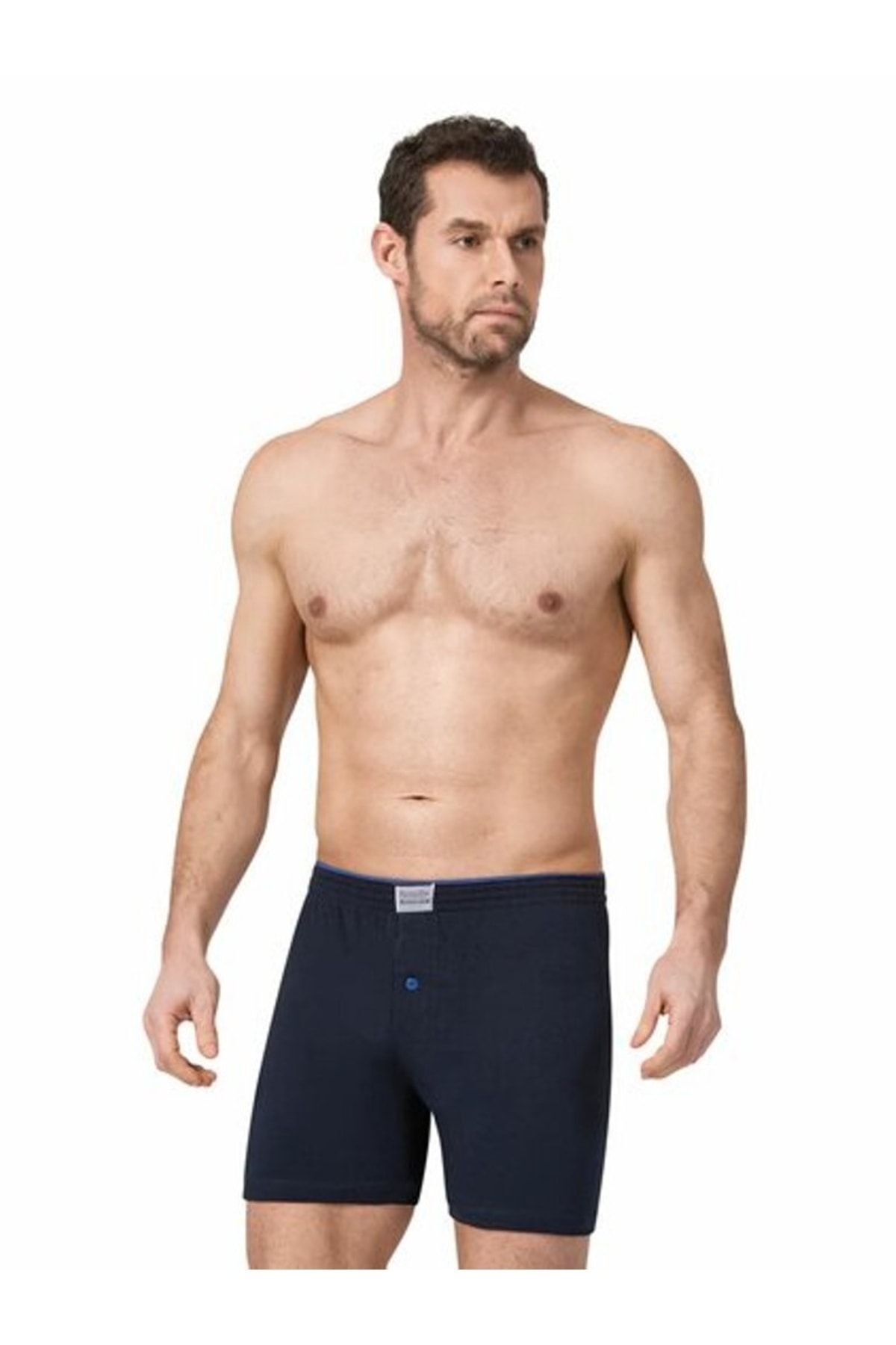 125 Havlu Bel %100 Pamuk 6'lı Lacivert Erkek Boxer