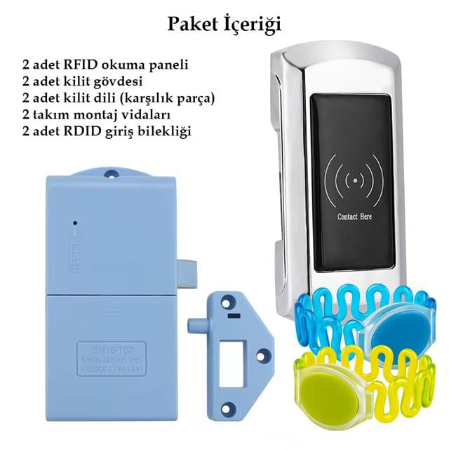 125Khz RFID Dijital Çekmece Dolap Kilidi (2&amp;apos;li Paket) (4