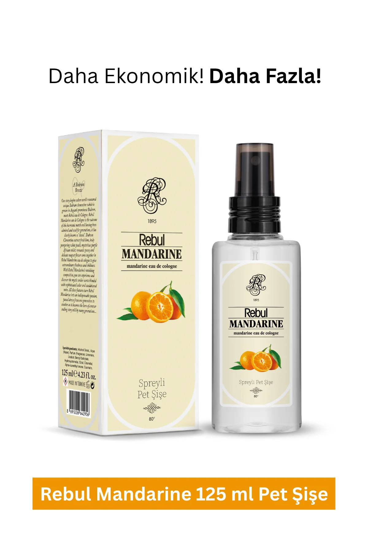 125ml Mandalina Spreyli Kolonya Pet 125ml Mandalina Spreyli Kolonya Pet