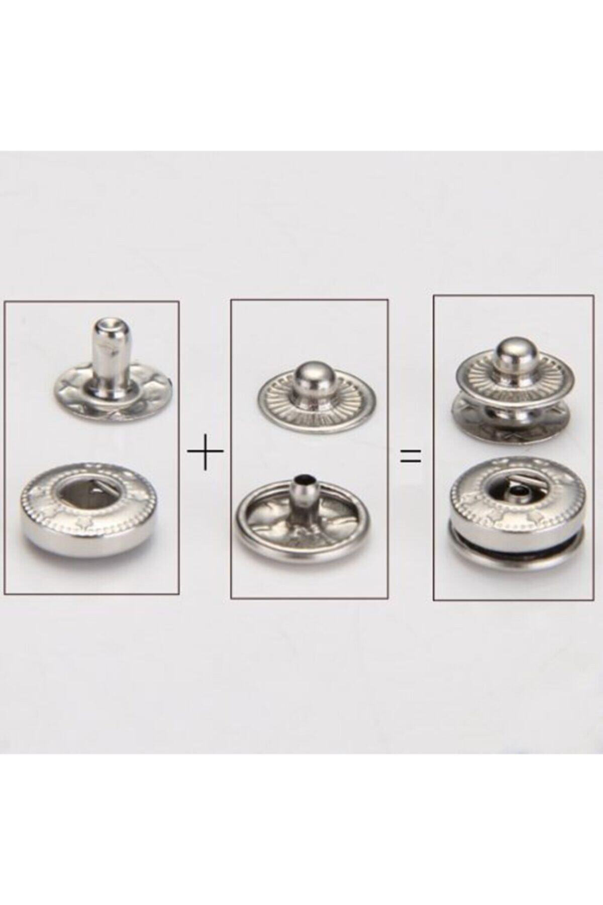 Tuhafiyecimiz 12,5Mm Çıtçıt (54 Çitçit) 100 Adet. Nikel (Gümüş) Renk Çıt Çıt