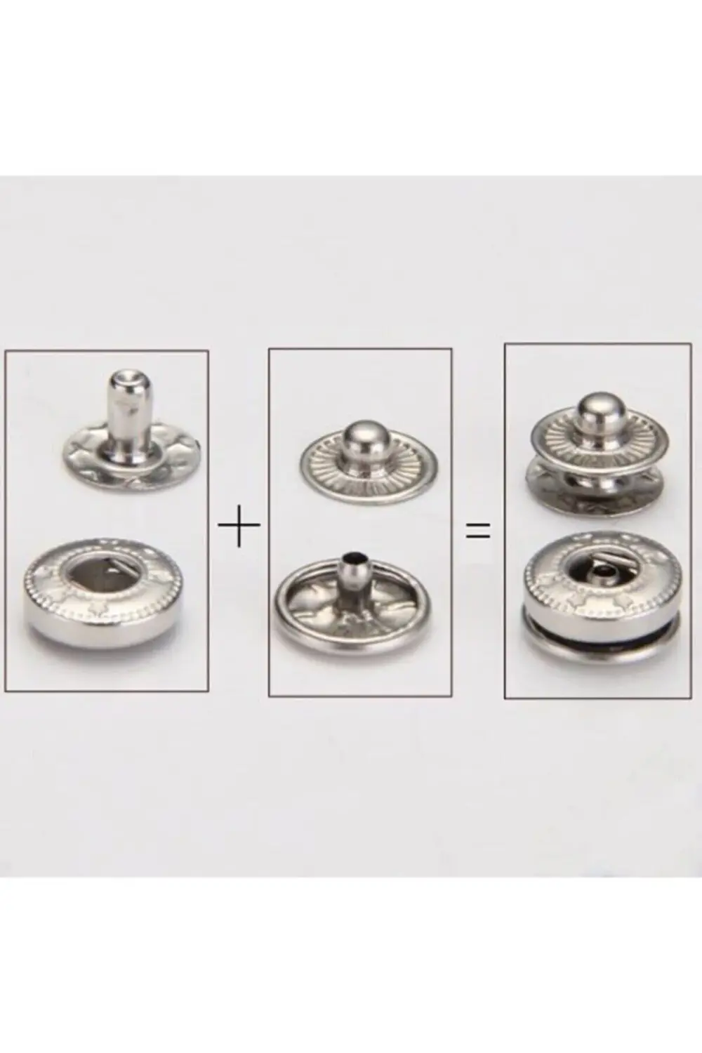 12,5mm Çıtçıt (54 ÇITÇIT) 100 Adet. Nikel (GÜMÜŞ) Renk Çıt Çıt