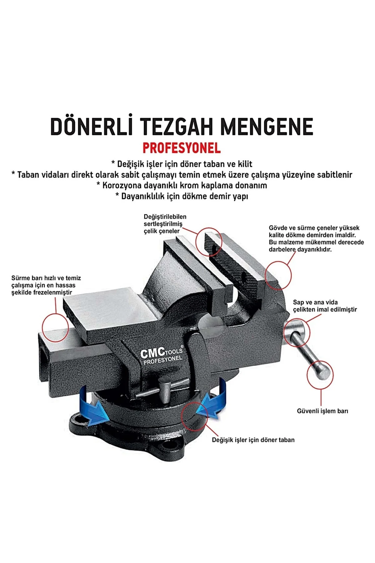 125mm Dönerli Tezgah Mengene