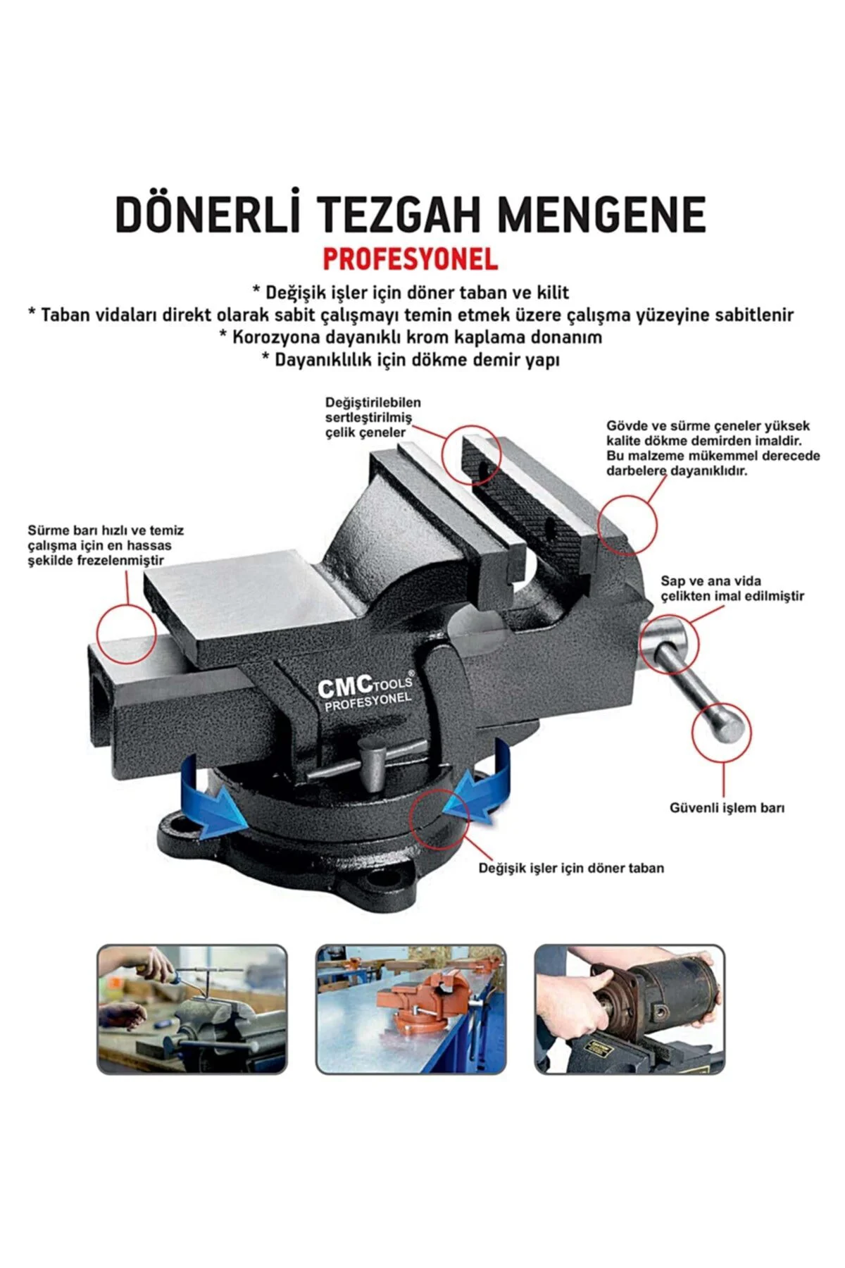 125mm Dönerli Tezgah Mengene