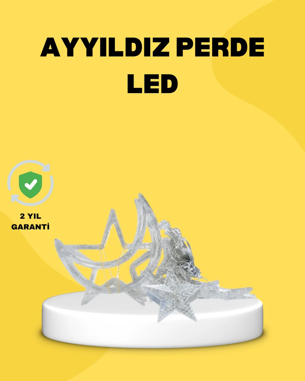 126 Led Li Yıldız Ay Perde Işık Prizden Çalışan Dekoratif Aydınlatma - Lisinya Diğer
