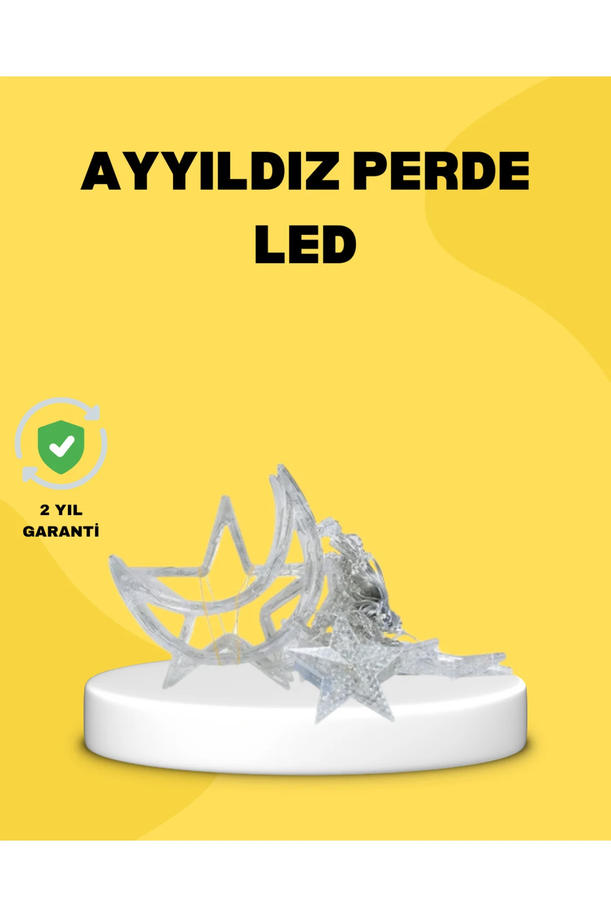 126 Led’Li Yıldız Ay Perde Işık Prizden Çalışan Dekoratif Aydınlatma