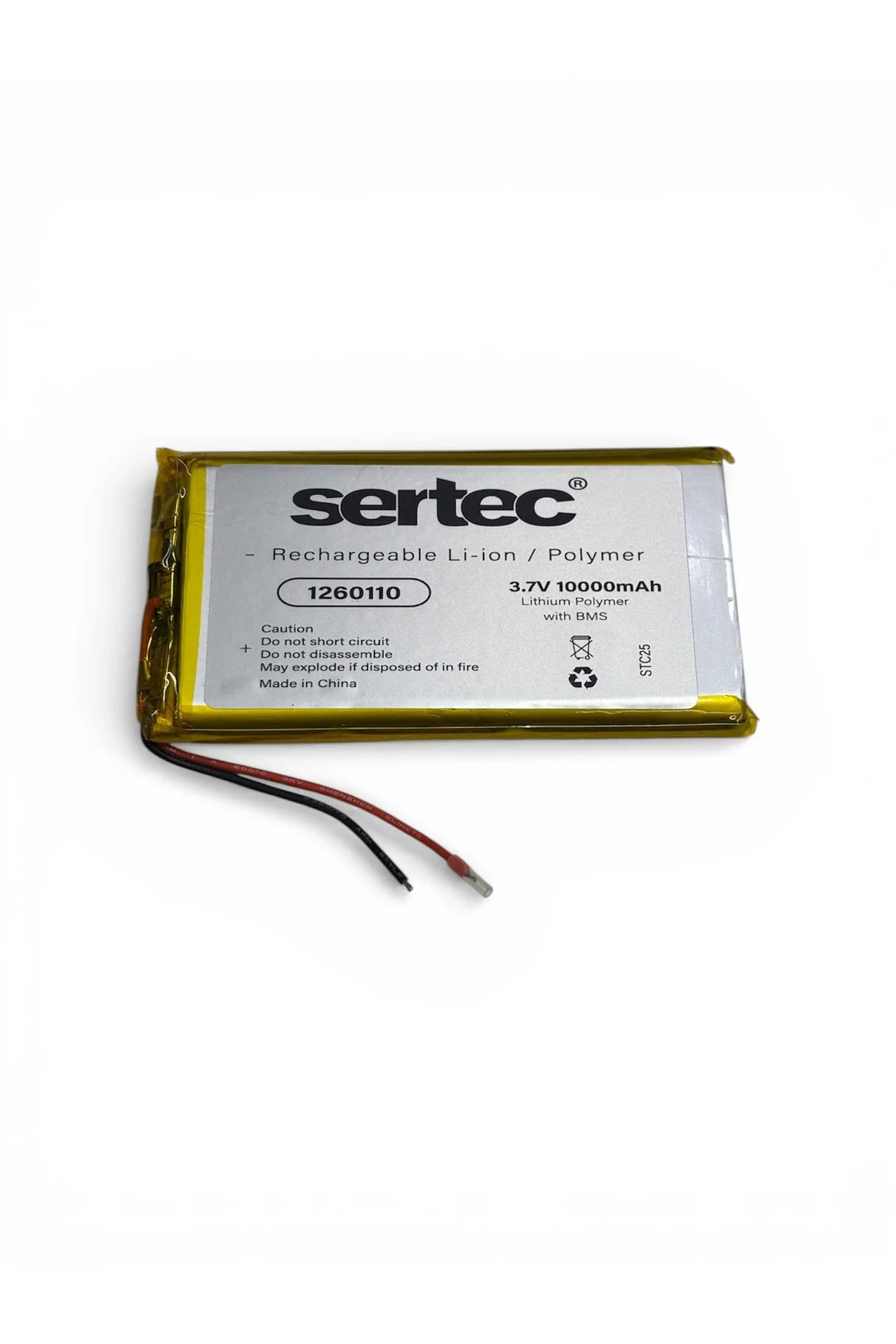 1260110 3.7V 10.000mAh Li-Polymer Pil (Devreli/1.5A)