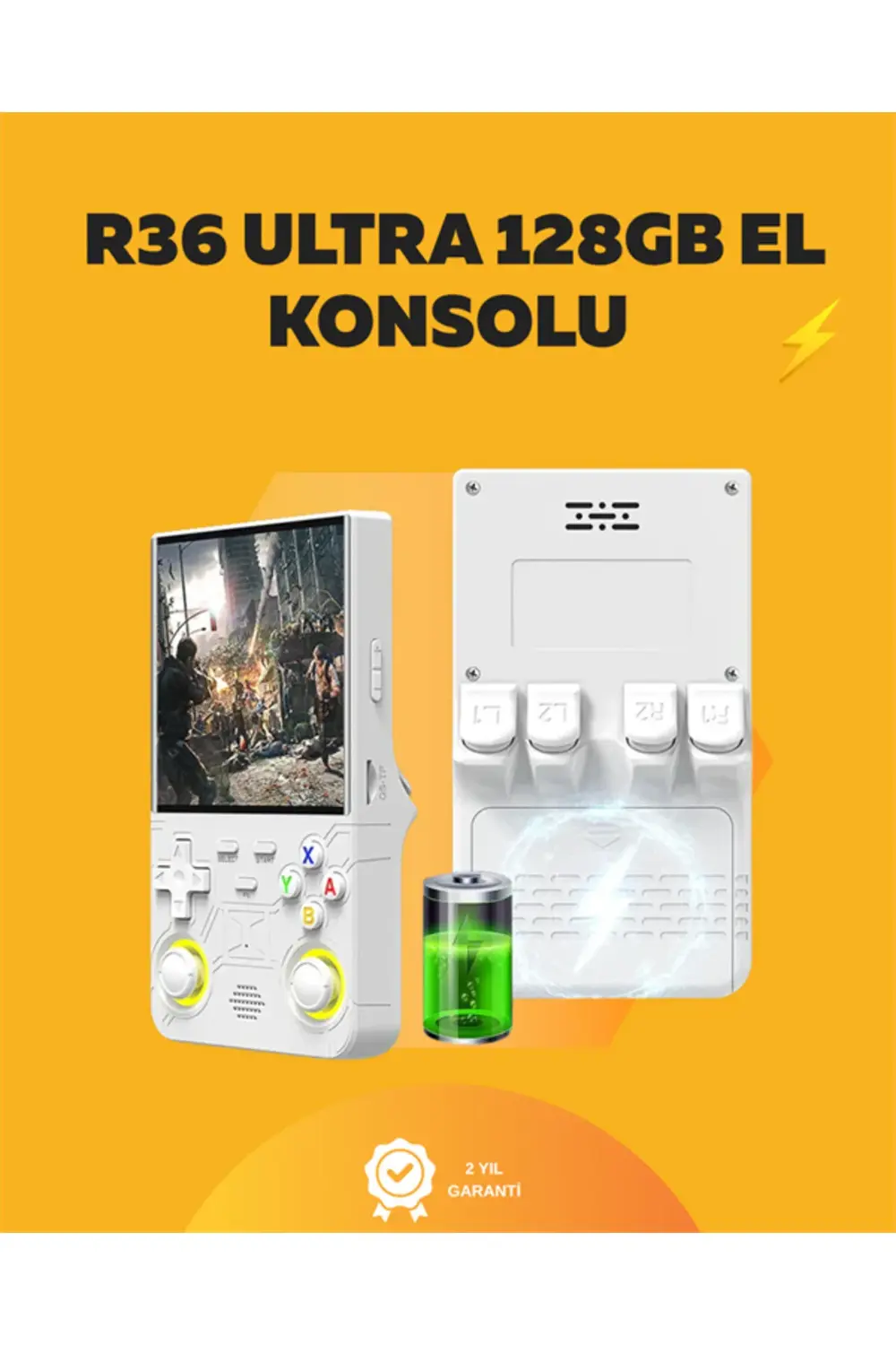 128GB Dahili Hafızalı R36 Ultra – 4” IPS Ekran, Retro Konsol, 30.