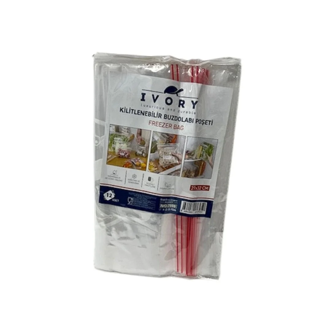 12'li 27x32 Kilitli Buzdolabı Poşeti 12'li 27x32 Kilitli Buzdolabı Poşeti