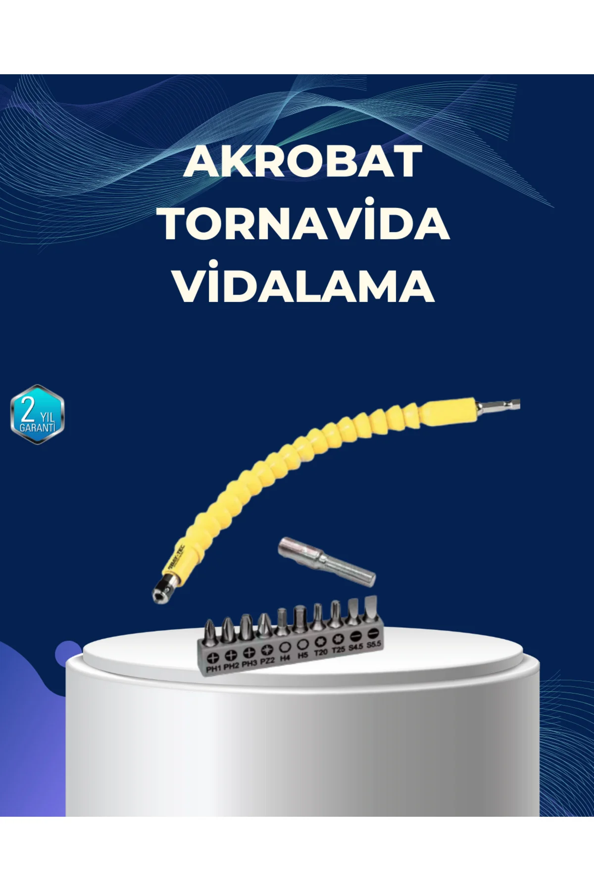 12’li Akrobat Bits Vidalama Seti Esnek Uç Çok Yönlü Kullanım