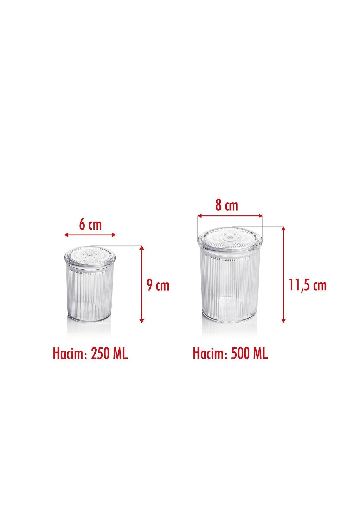 12'li Barok Yuvarlak 2 Boy Kavanoz Seti & Saklama Kabı & Erzak Kabı 6*500 ML,6*250 ML) - Görsel 5