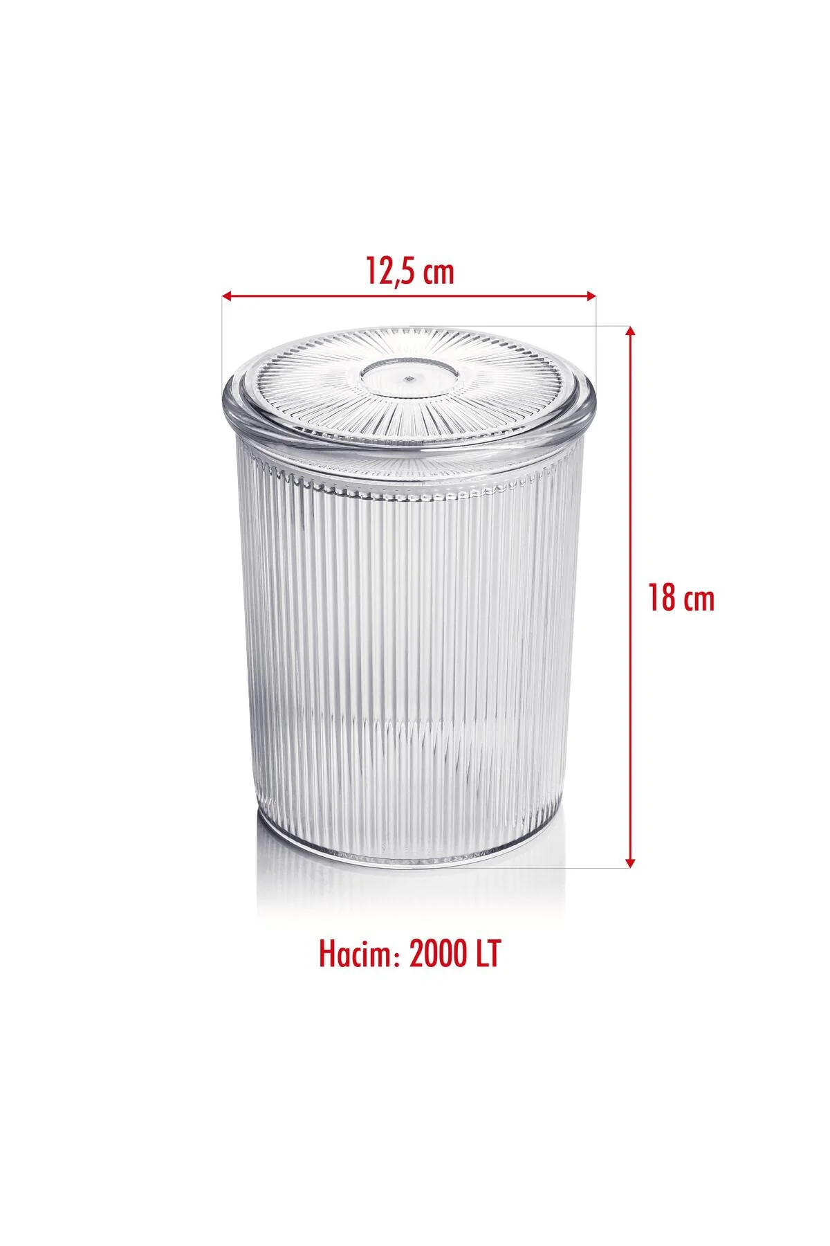 12'li Barok Yuvarlak Büyük Kavanoz Seti & Saklama Kabı & Erzak Kabı (12*2000 ML) - Görsel 5