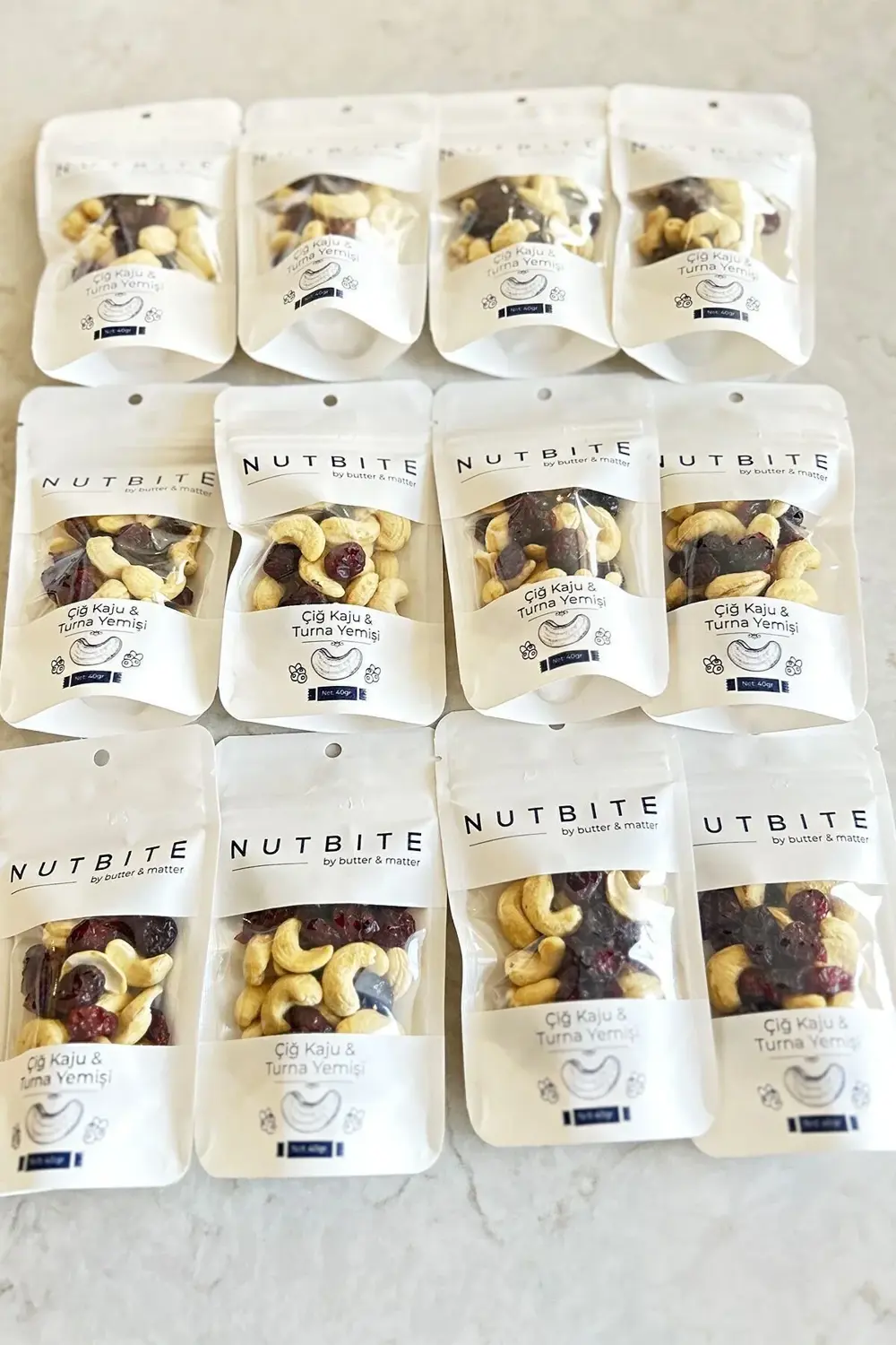 12’li Cep Boy - Çiğ Kaju & Turna Yemişi - Taptaze Mahsül - Hafif