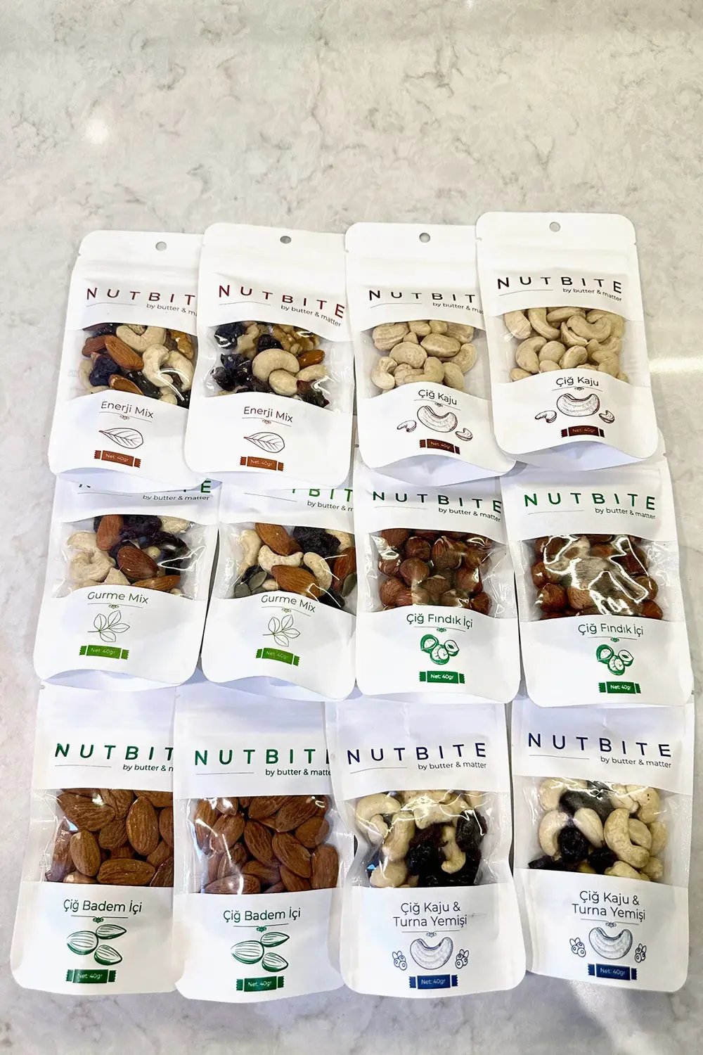 12'li Cep Boy Çiğ Karışık Paket - 12 x 40gr Cep Boy - Doğal Sağlı