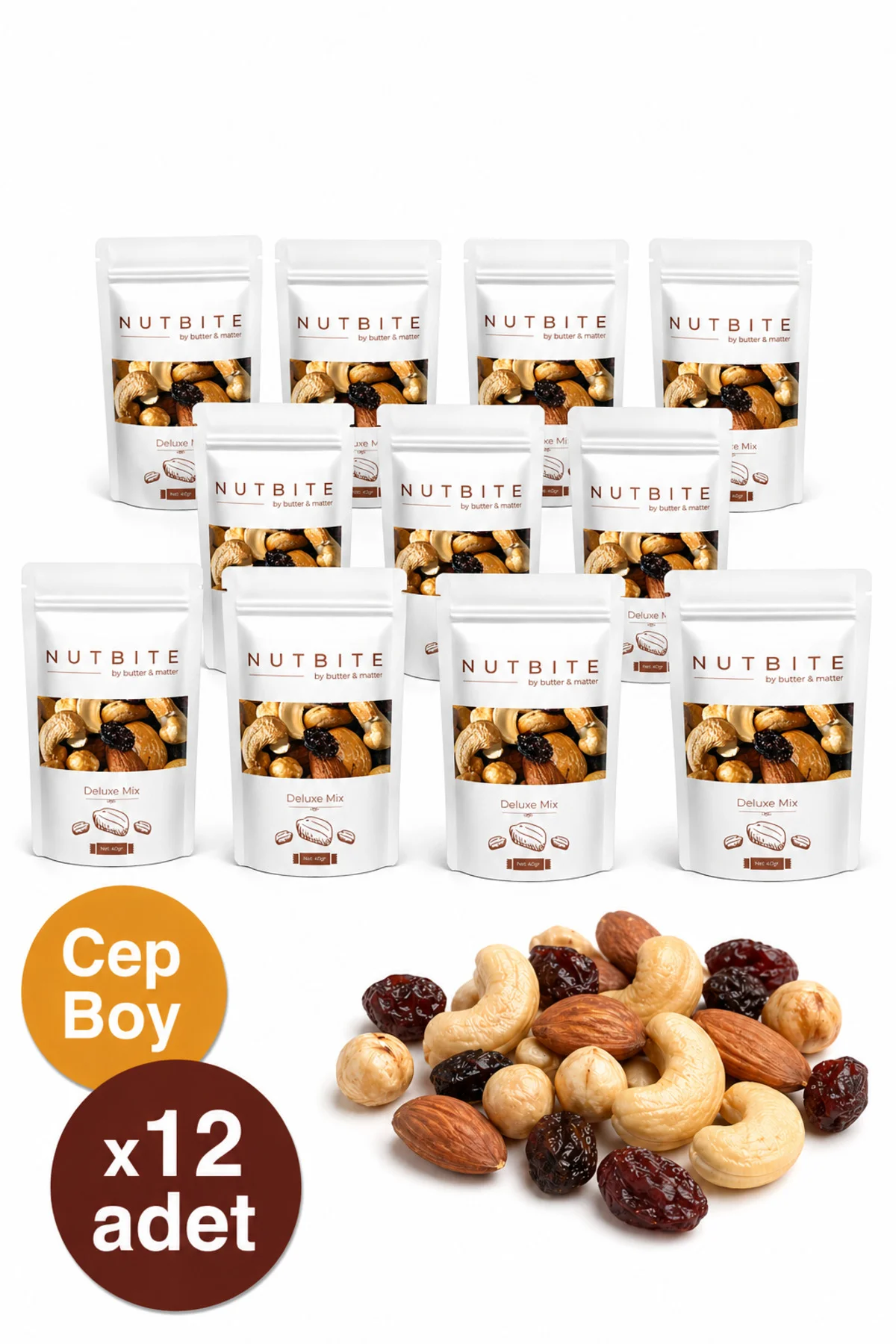 12'li Cep Boy Deluxe Mix - 12 x 40gr Cep Boy - Hafif Atıştırmalık