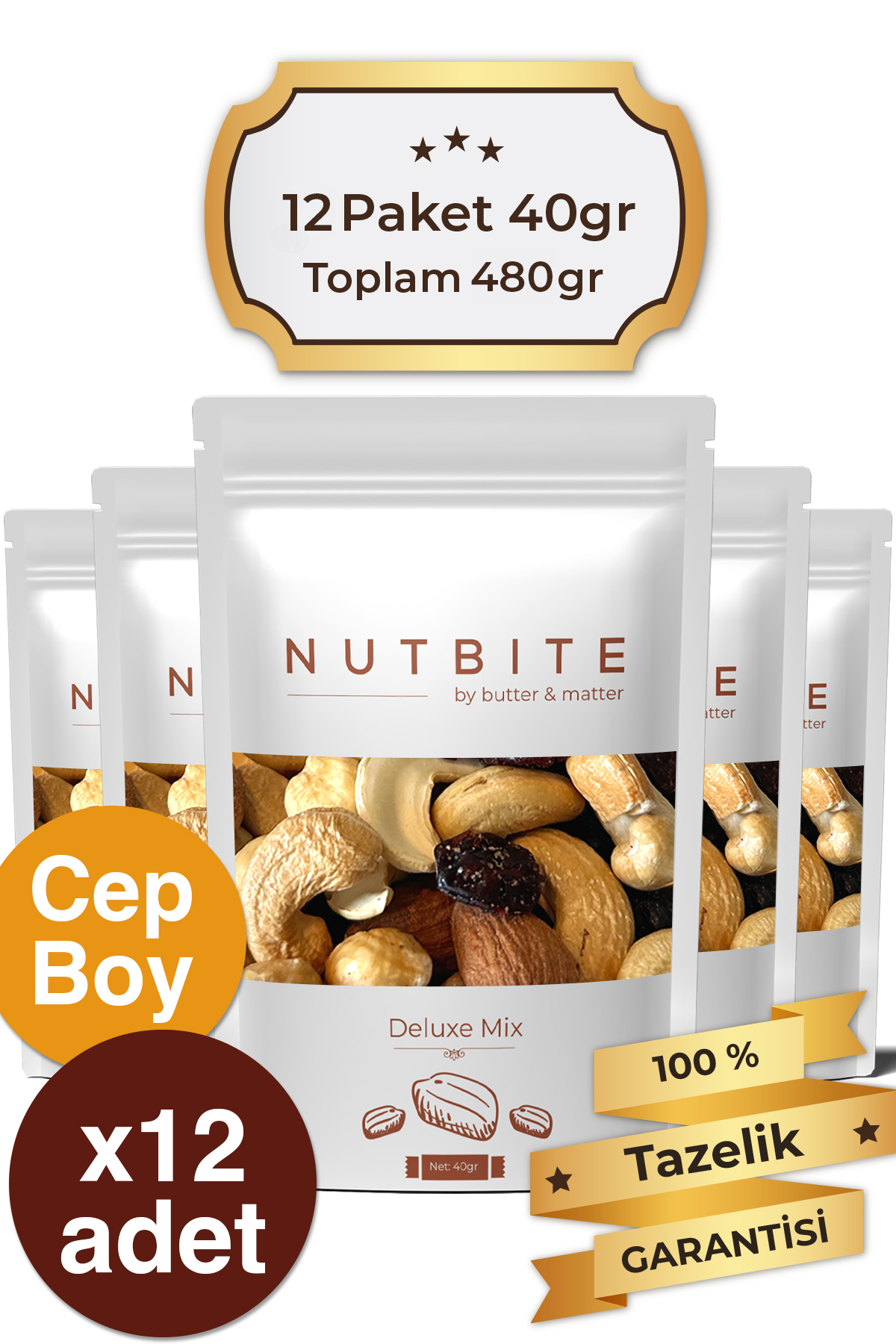 12'li Cep Boy Deluxe Mix - 12 x 40gr Cep Boy - Hafif Atıştırmalık