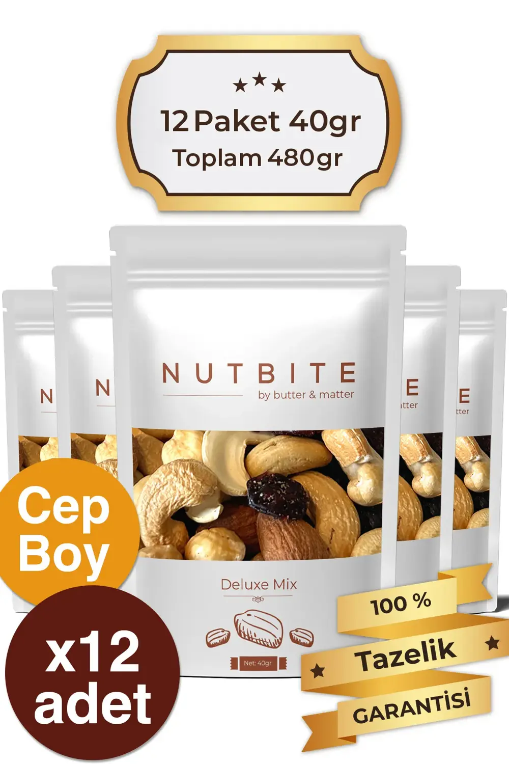 12'li Cep Boy Deluxe Mix - 12 x 40gr Cep Boy - Hafif Atıştırmalık