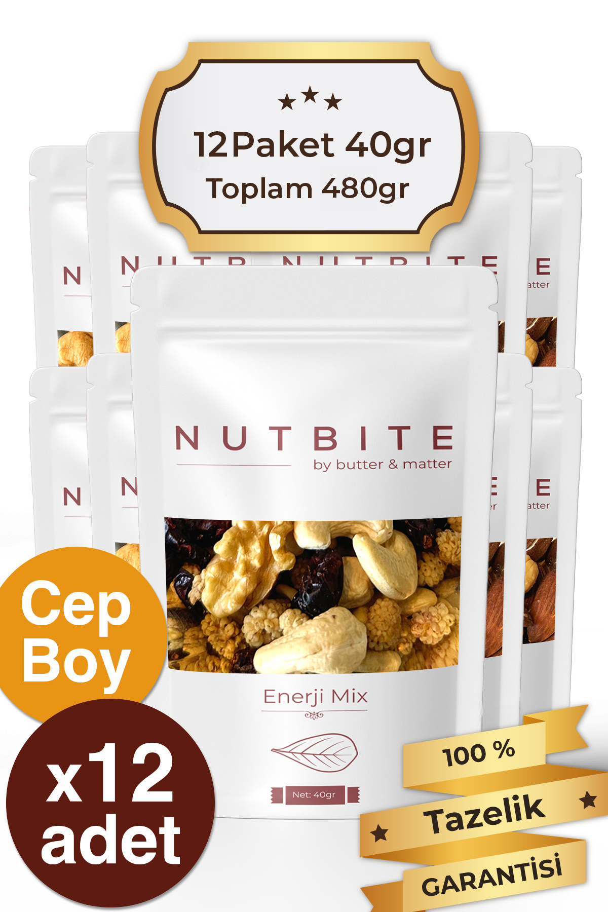 12'li Cep Boy Enerji Mix - 12 x 40gram cep boy paketler - Sağlıkl