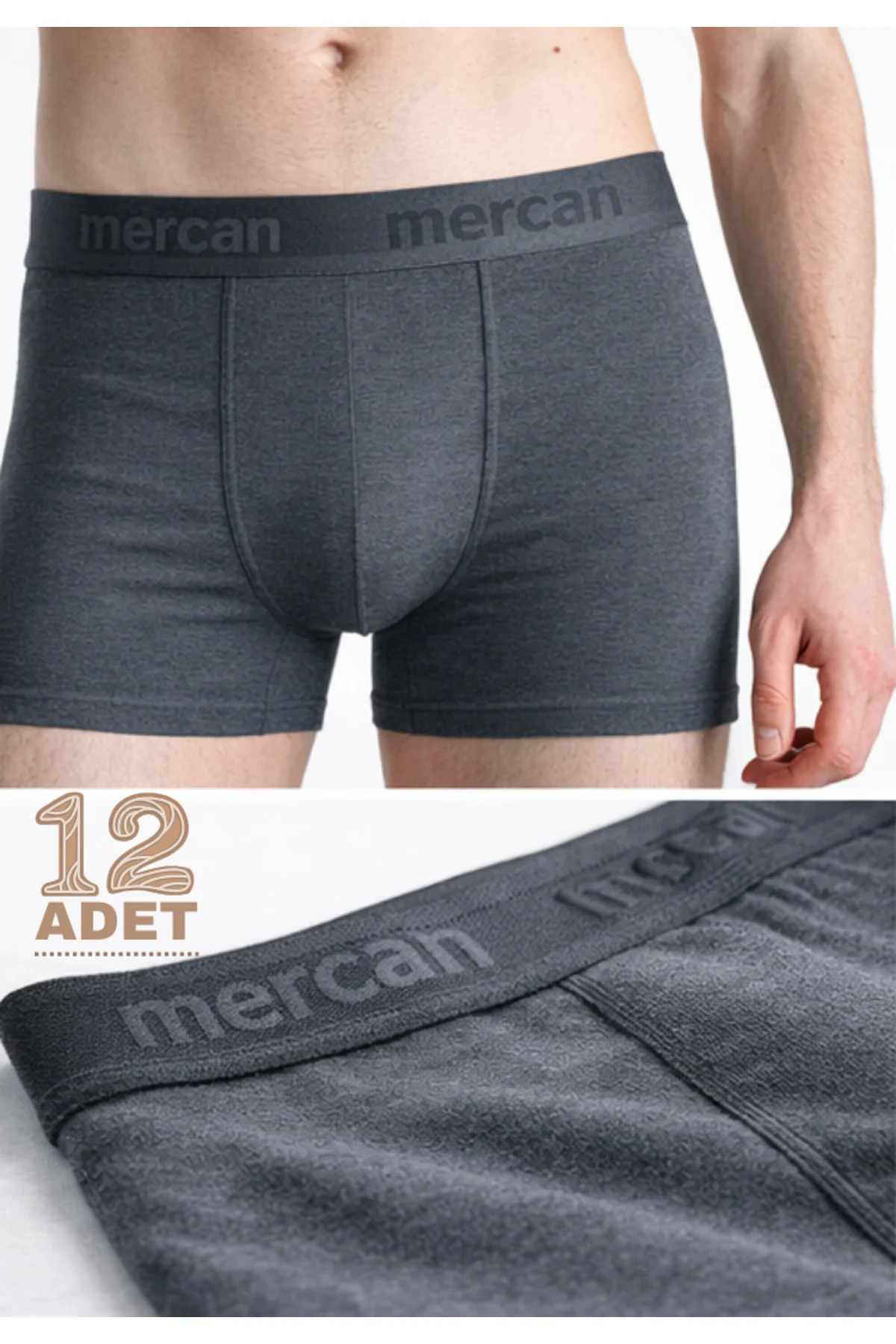 12'li ERKEK ANTRASİT BOXER - GÜN BOYU NEFES ALAN KUMAŞ, ESNEKLİK 12'li ERKEK ANTRASİT BOXER - GÜN BOYU NEFES ALAN KUMAŞ, ESNEKLİK