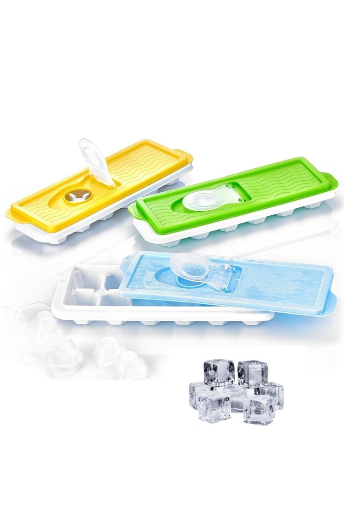 Vb Quality Clz192 12Li Kapaklı Yapışmaz Silikon Tabanlı Plastik Küp Buz Kalı