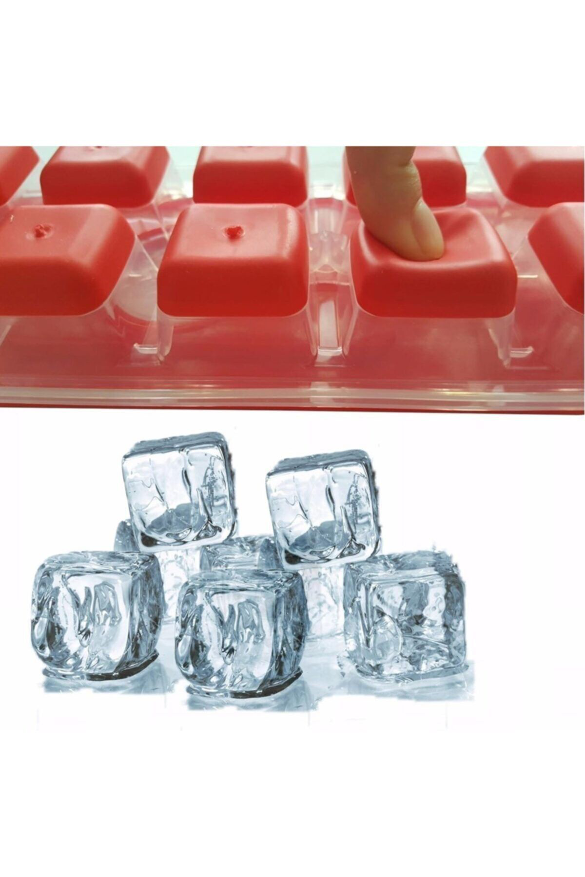 Vb Quality Clz192 12Li Kapaklı Yapışmaz Silikon Tabanlı Plastik Küp Buz Kalı