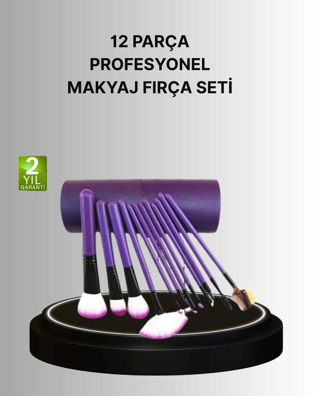 12’li Makyaj Fırça Seti Fondöten Allık Far Karıştırma İçin Tam Uy