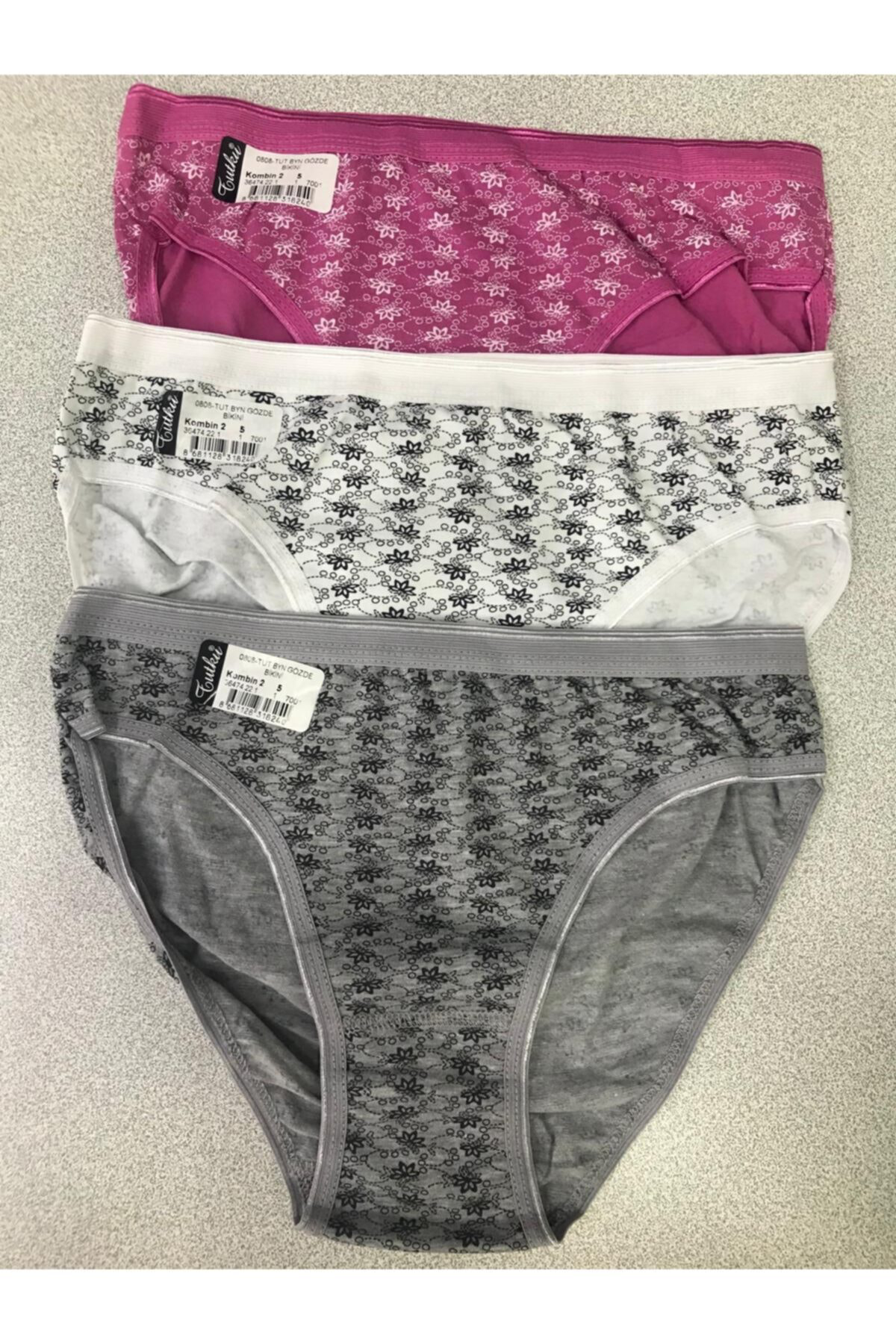 12'li Paket Bayan Kadın Desenli Bikini Külot Asorti Kilot