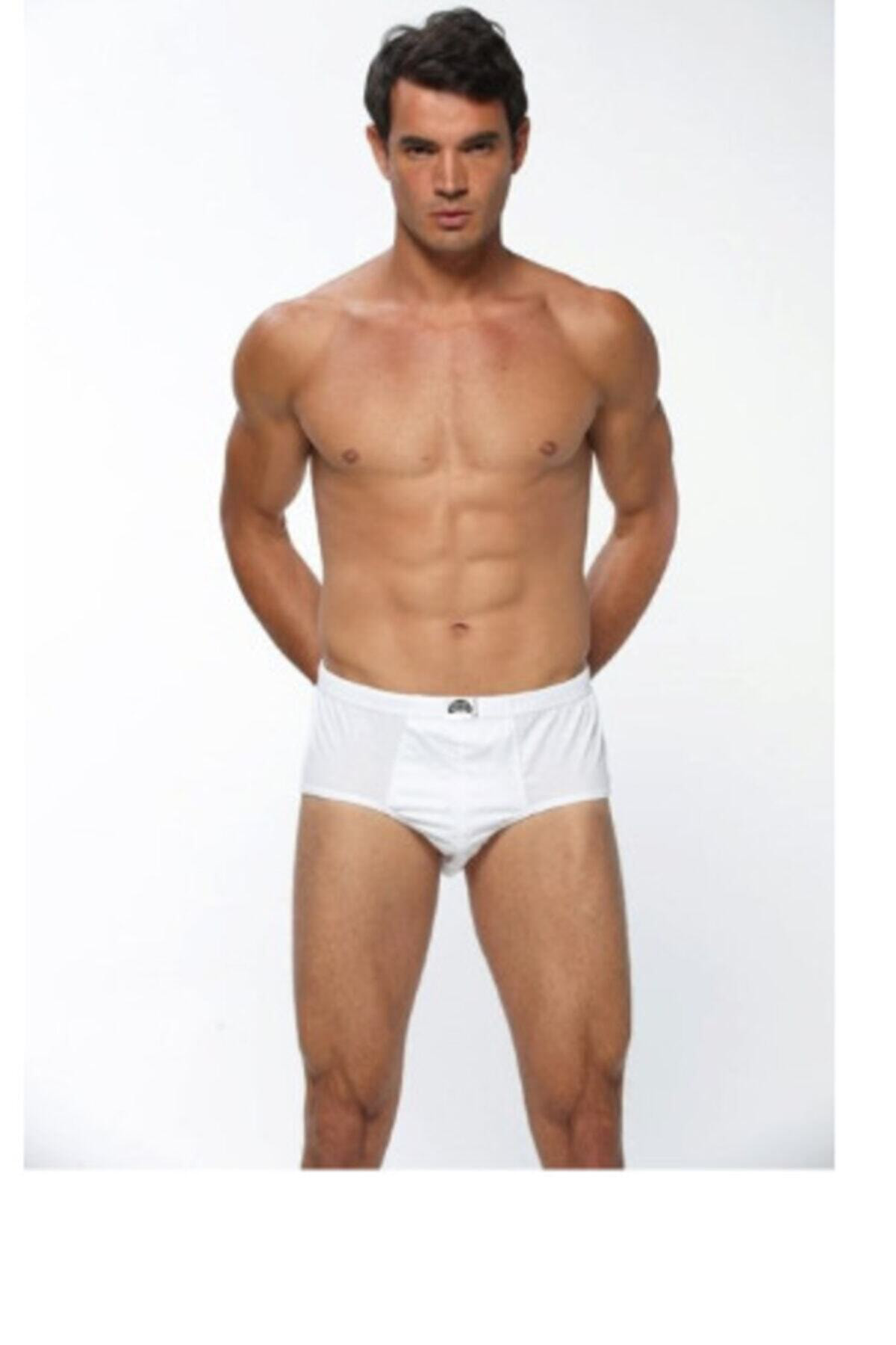 12'li Paket Erkek Kom Slip Külot Kilot Beyaz 3006
