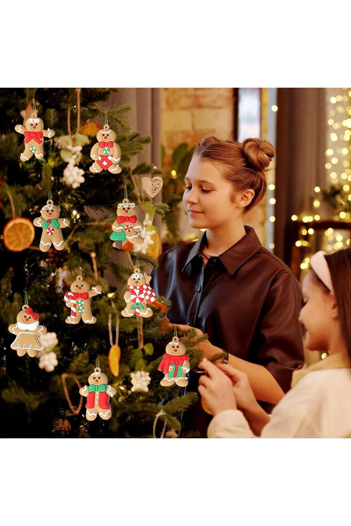 12'li Paket Noel Ağacı Asılı Süslemeler, Noel Ağacı Süs Seti Koly