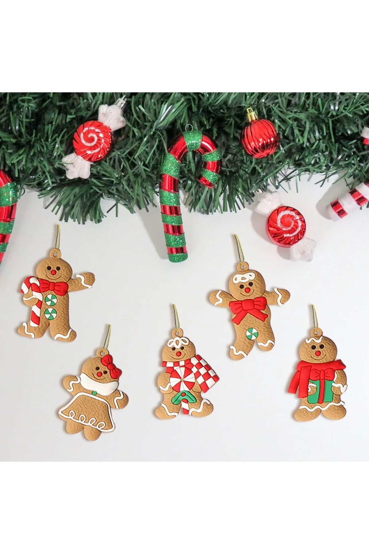 12'li Paket Noel Ağacı Asılı Süslemeler, Noel Ağacı Süs Seti Koly