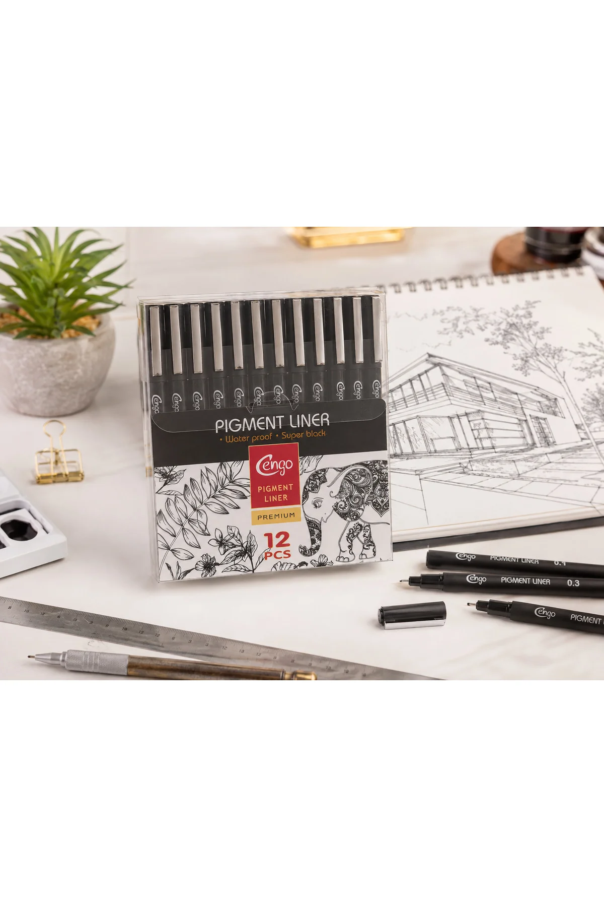 12’li Pigment Liner Teknik Çizim Kalemi Seti – Eskiz, Mimari Çizim ve İllüstrasyon Seti, Suya Dayanıklı Siyah Mürekkep Fiyatı, Yorumları ve Özellikleri